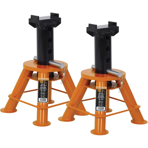 Low Profile Jack Stands, Locking Pin, 10 Tons Capacity, 17-1/3" - 11-1/8" H Consource