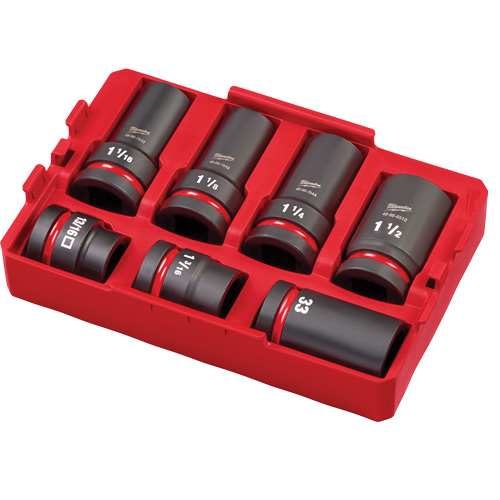 Packout Shockwave Impact Duty Metric & SAE Wheel Service Socket Set, 7 Pieces, 1" Drive Size Consource