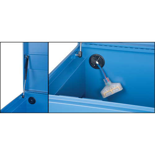 Jobsite Tool Box, 48" x 24" x 27-3/5", Steel, Blue Consource