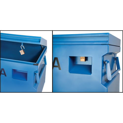 Jobsite Tool Box, 48" x 24" x 27-3/5", Steel, Blue Consource