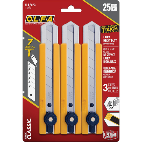 H-1 Classic Extra Heavy-Duty Utility Knife with Rubber Grip Inset, 25 mm Consource