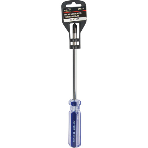 Blue Transparent Striped Philips Screwdriver, #3, Plastic Handle Consource
