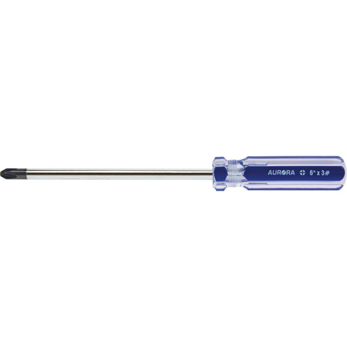 Blue Transparent Striped Philips Screwdriver, #3, Plastic Handle Consource