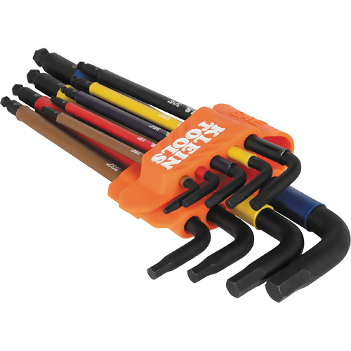 Colour-Coded Extra-Long L Style Hex Key Caddy Set, 9 Pcs., Imperial Consource