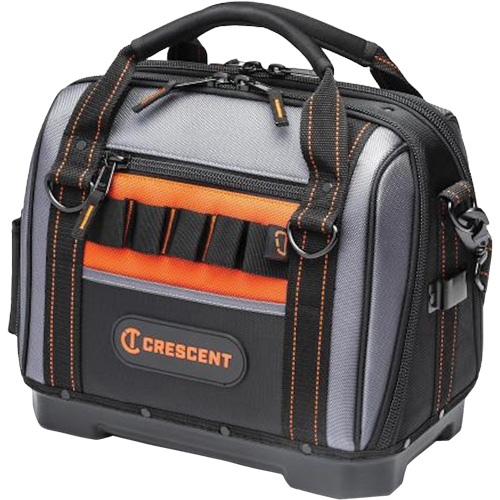 Sac ouvert de 14" pour outils d'ouvrier, Polyester, 32 pochettes, Noir/Gris Consource