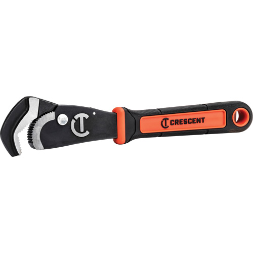 Self-Adjusting Dual Material Pipe Wrench, 1-1/2" Jaw Capacity, 12" Long, Black Oxide Finish, Cushion Handle Consource