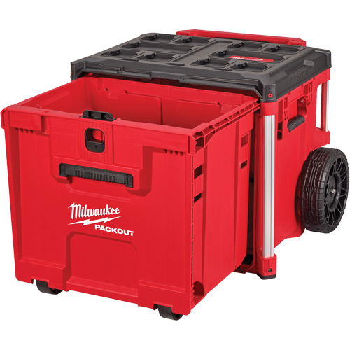 Coffre &agrave; outils roulant avec tiroir PACKOUT, 19" x 24" x 20", Noir/Rouge Consource
