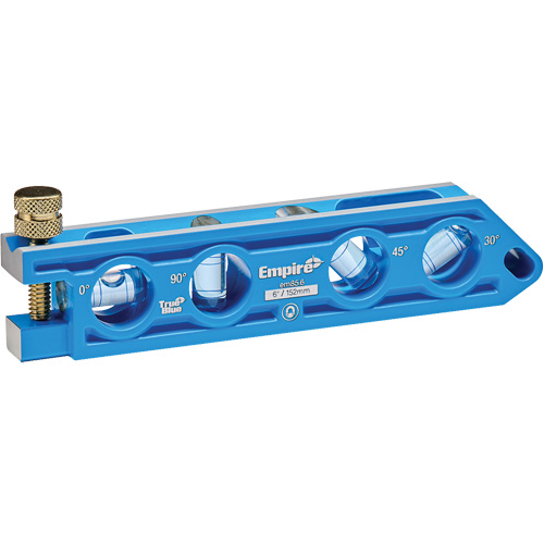 Niveau torpille moul&eacute; sous pression TRUE BLUE, 6" lo, Aluminium, 4 fioles Consource