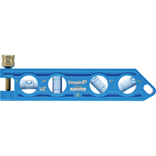 Niveau torpille moul&eacute; sous pression TRUE BLUE, 6" lo, Aluminium, 4 fioles Consource