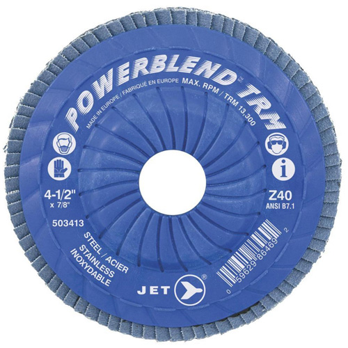 Disque &agrave; lamelles ajustables POWERBLEND TRM, 4-1/2" x 7/8", Type 29, Grain Z80, Alumine de zirconium Consource