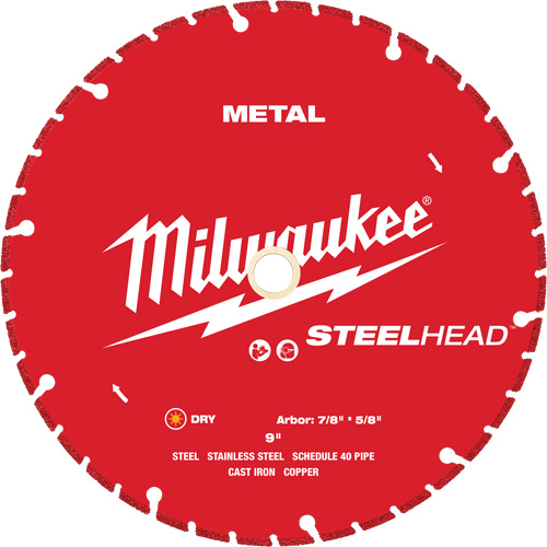 Lame de coupe diamant&eacute;e STEELHEAD, 9", Pour M&eacute;tal Consource