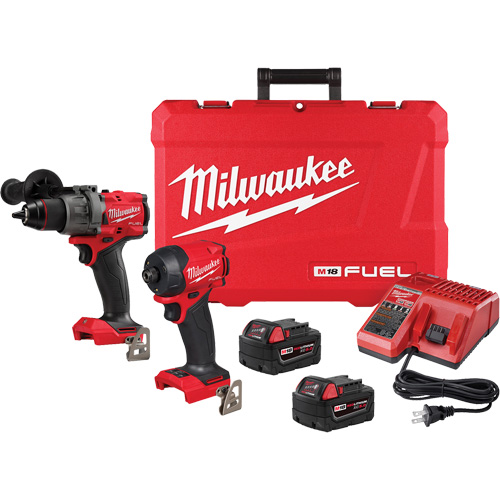 Ensemble &agrave; deux outils perceuse-visseuse &agrave; percussion &agrave; prise 1/2" M18 FUEL et visseuse hydraulique &agrave; prise hexagonale &agrave; prise 1/4" SURGE, Lithium-ion, 18 V Consource