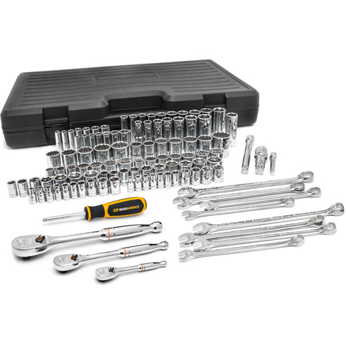 1/4", 3/8" & 1/2" Drive 6 & 12 Point Standard & Deep SAE/Metric Mechanics Tool Set Consource