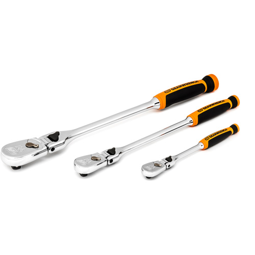 1/4", 3/8" & 1/2" Drive 90-Tooth Dual Material Locking Ratchet Set Consource
