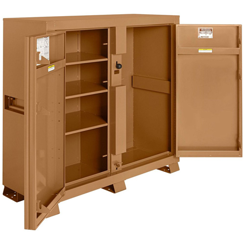 Model 111 Jobsite Cabinet with Padlock, Steel, 47.5 Cubic Feet, Tan Consource