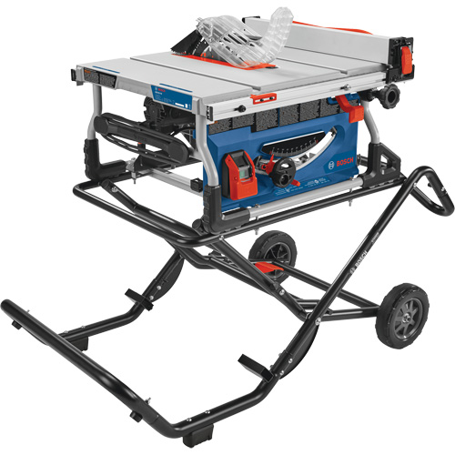 Jobsite Table Saw with Gravity-Rise Wheeled Stand, 120 V, 15 A, 3800 RPM Consource
