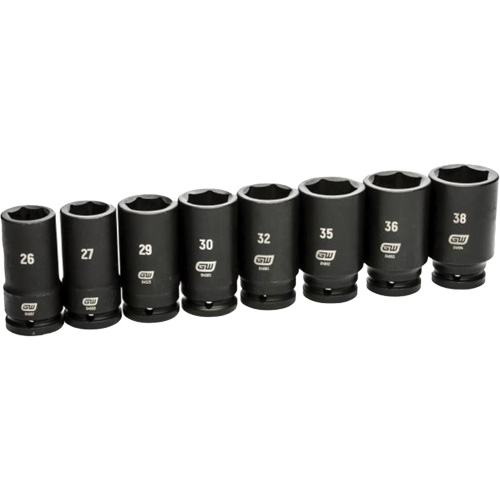 Jeu de douilles SAE &agrave; 6 pans, 8 Mcx, Chocs, Prise de 3/4", Profond Consource