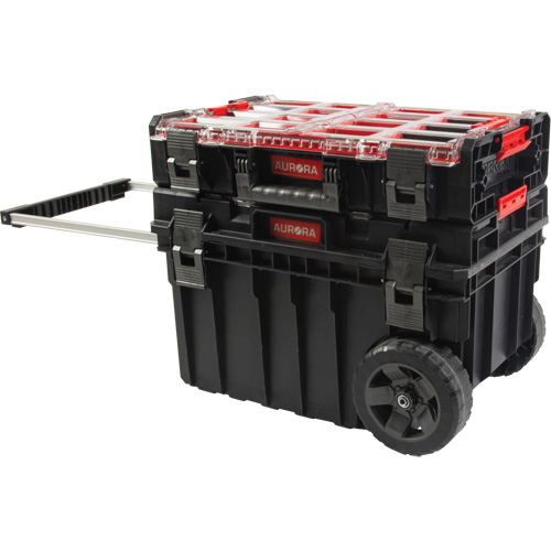 Ensemble roulant de coffres &agrave; outils Arx de 2 morceaux, 23-4/5" x 16" x 20-3/5", Noir Consource