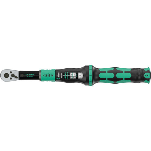 Cl&eacute; dynamom&eacute;trique Click-Torque Lock A 5 r&eacute;glable avec fonction Torque Lock, &agrave; cliquer, Entraînement 1/4" carr&eacute;, 1 - 18 lb-pi Consource