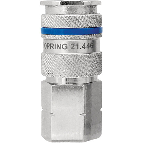 Raccord industriel rapide QUIKSILVER, Laiton nickel&eacute;, 1/4", NPT femelle, 435 PSI Consource