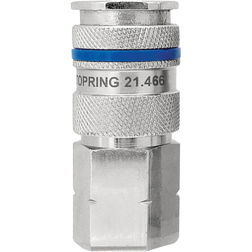 Raccord industriel rapide QUIKSILVER, Laiton nickel&eacute;, 3/8", NPT femelle, 435 PSI Consource