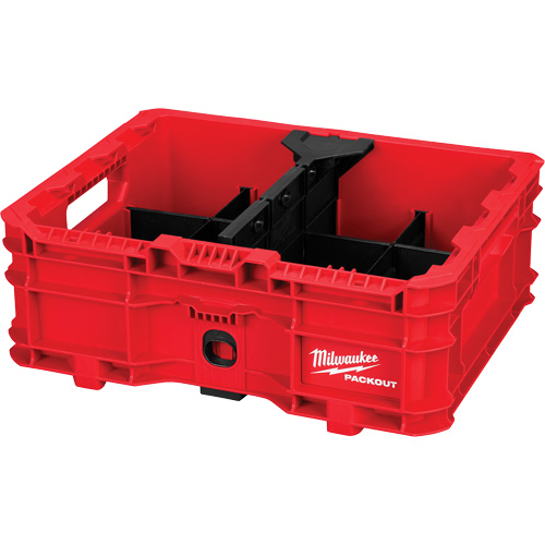 Bac &agrave; profil bas PACKOUT, 15" x 18-5/8" x 6-5/8", Noir/Rouge Consource