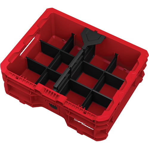 Bac &agrave; profil bas PACKOUT, 15" x 18-5/8" x 6-5/8", Noir/Rouge Consource