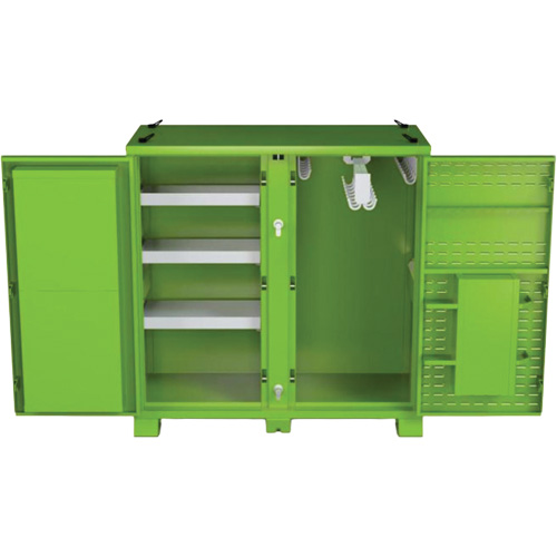 Armoire ventil&eacute;e pour le rangement d'&eacute;PI sur place, Acier, Vert lime haute visibilit&eacute; Consource