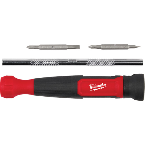 Tournevis de pr&eacute;cision 4-en-1 &agrave; embouts multiples avec porte-embout de 1/4", 5-3/4" lo, Prise Coussin&eacute;e Consource