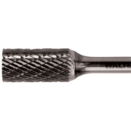 Double Cut Cylindrical Carbide Burr, 1/2" Dia., 1/4" Shank, 1" Depth of Cut Consource