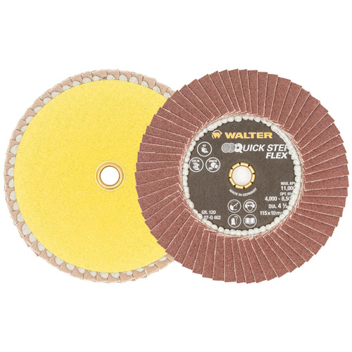 QUICK-STEP FLEX Flap Disc, 4-1/2" x Type 29, 120 Grit, Aluminum Oxide Consource