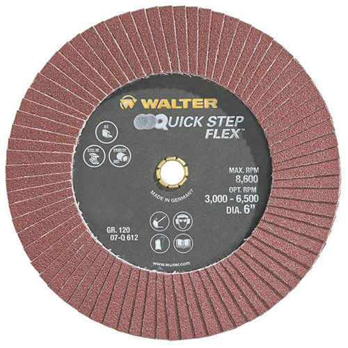 Disque &agrave; lamelles QUICK-STEP FLEX, 6" x Type 29, Grain 120, Oxyde d'aluminium Consource