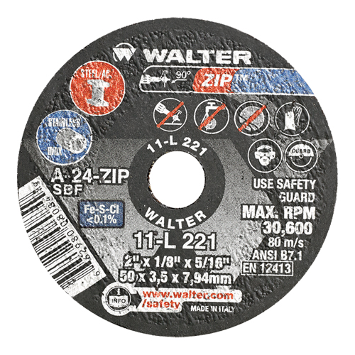 Portable Small Diameter Reinforced Cut-Off Wheels - Zip, 2" x 1/8", 5/16" Arbor, Type 1, Aluminum Oxide, 31000 RPM Consource