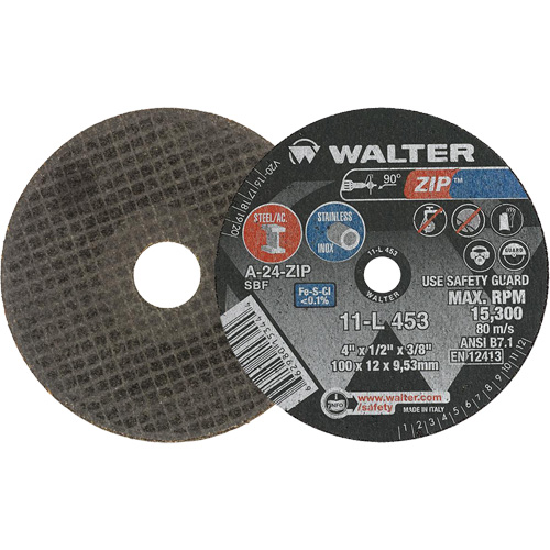 Zip Cut-Off Wheel, 4" x 1/2", 3/8" Arbor, Type 1 Consource