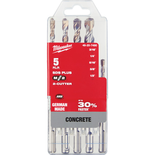 Jeu de forets pour marteau perforateur M/2 SDS-Plus, 5 morceaux, Carbure Consource