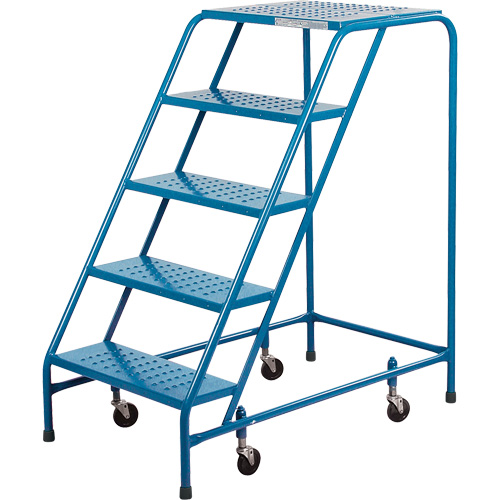 Rolling Step Ladder, 5 Steps, 18" Step Width, 46" Platform Height, Steel Consource