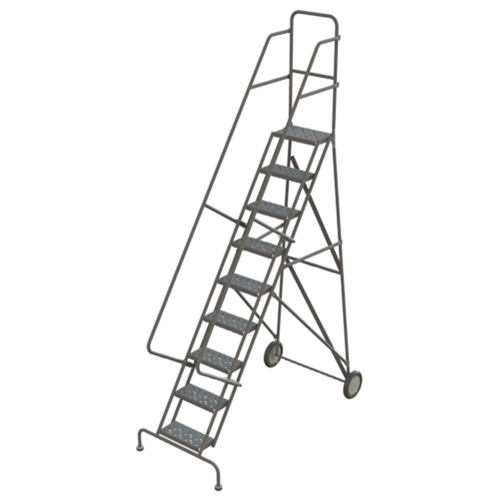 &eacute;chelles roulantes en acier, 9 marches, Largeur de la marche 16", Hauteur de la plateforme 90", Acier Consource
