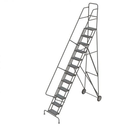 &eacute;chelles roulantes en acier, 12 marches, Largeur de la marche 16", Hauteur de la plateforme 120", Acier Consource