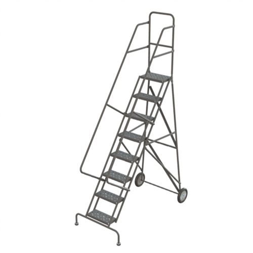 Rolling Ladder, 8 Steps, Serrated, 86" High Consource