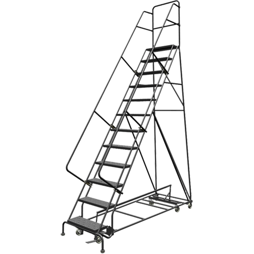 &eacute;chelles roulantes multidirectionnelles, 12 marches, Largeur de la marche 24", Hauteur de la plateforme 120", Acier Consource
