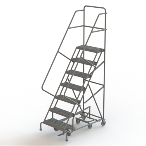All Directional Rolling Ladder, 7 Steps, 24" Step Width, 70" Platform Height, Steel Consource