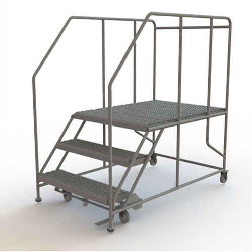 Plateforme de travail mobile, Acier, 3 Marches, 30" ha, 48" p, 36" Marche, Stri&eacute; Consource