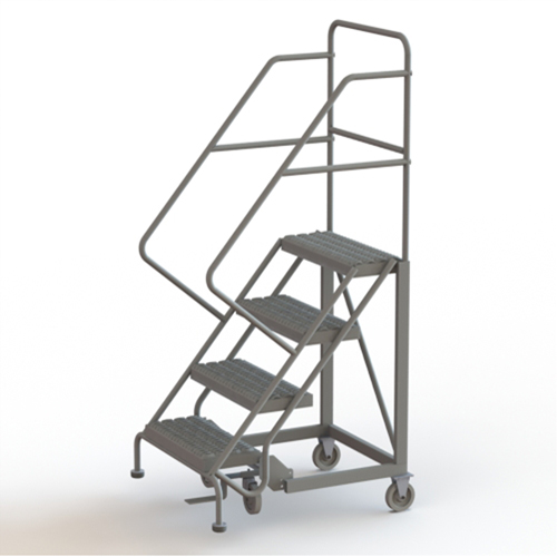 Safety Slope Rolling Ladder, 4 Steps, Serrated, 50° Incline, 40" High Consource