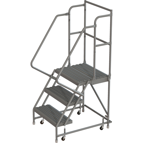 Deep Top Step Rolling Ladder, 3 Steps, 16" Step Width, 30" Platform Height, Steel Consource