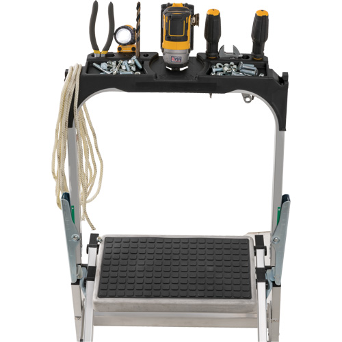 &eacute;chelle escabeau avec roues pivotantes, 3 marches, 34" x 22" x Hauteur 50,75" Consource