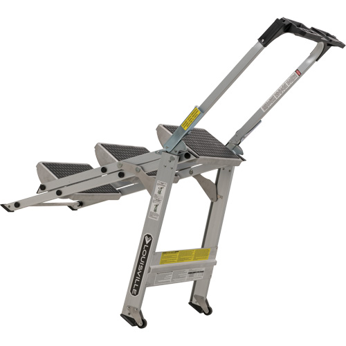 &eacute;chelle escabeau avec roues pivotantes, 3 marches, 34" x 22" x Hauteur 50,75" Consource