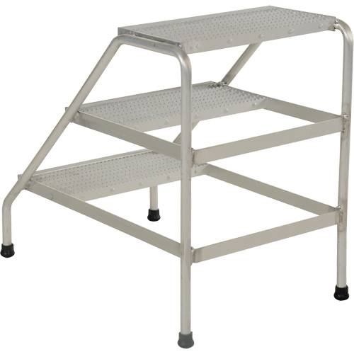 Escabeau en aluminium, 3 marche(s), 22-13/16" la x 34-9/16" lo x 30" h, Capacit&eacute; 500 lb Consource