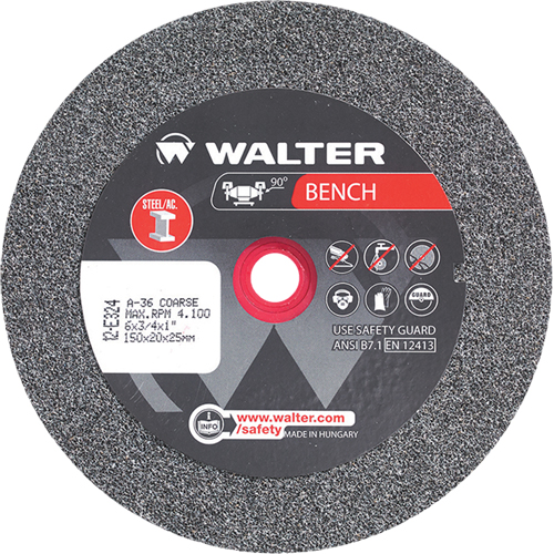 Bench Grinding Wheels, 6" x 3/4", 1" Arbor, 1 Consource
