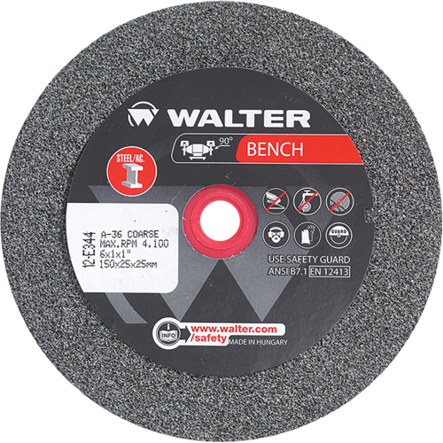 Bench Grinding Wheels, 6" x 1", 1" Arbor, 1 Consource