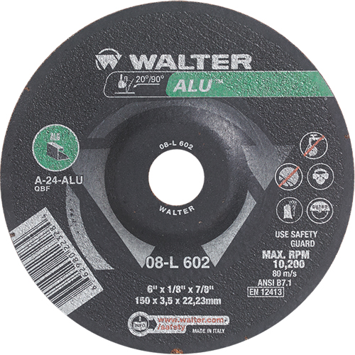 Depressed Centre Grinding Wheels - Aluminium Type 27, 6" x 1/8", 7/8" Arbor, Type 27 Consource